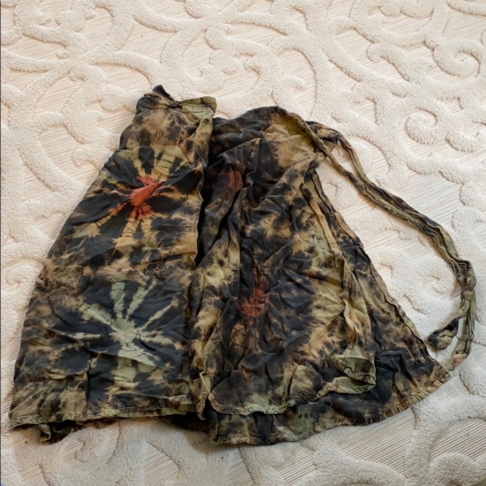 Kathmandu Imports tie-dye wrap skirt